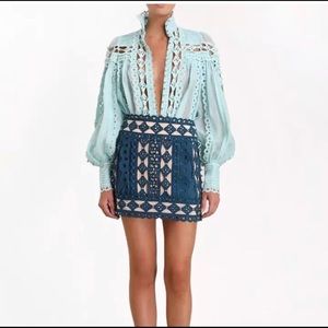 Marie two piece blouse and lace skirt